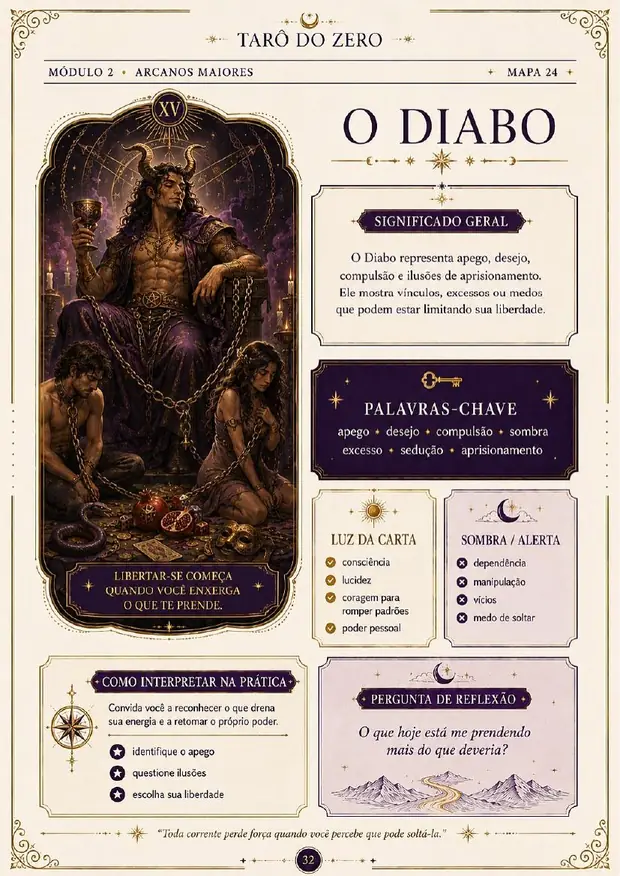 Mapa visual do Arcano O Diabo
